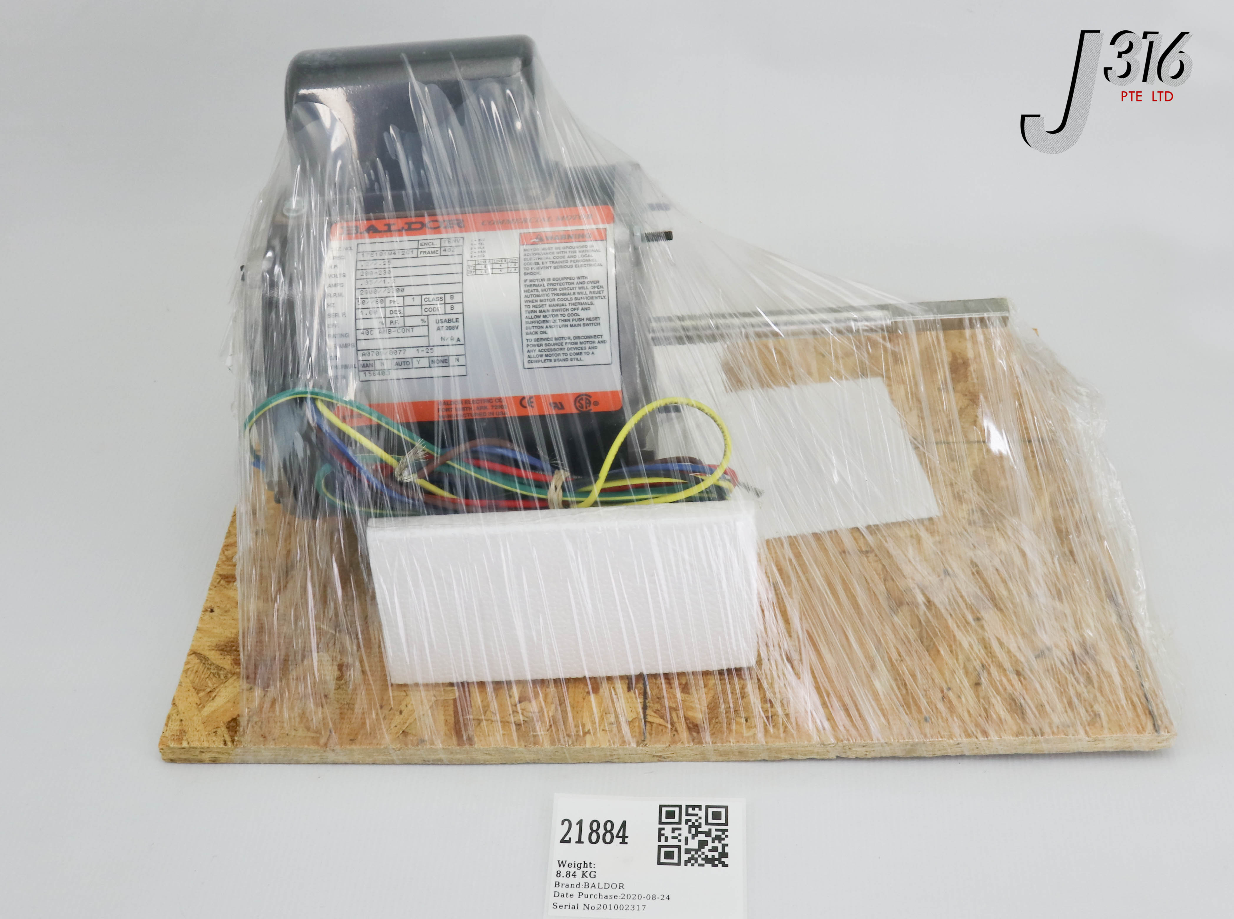 21884 BALDOR COMMERCIAL MTR 1PH 208-230V RPM 2800/3000 156403 NEW
